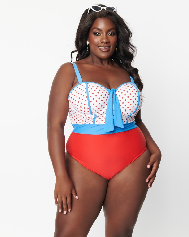 Plus size polka hotsell dot bathing suit